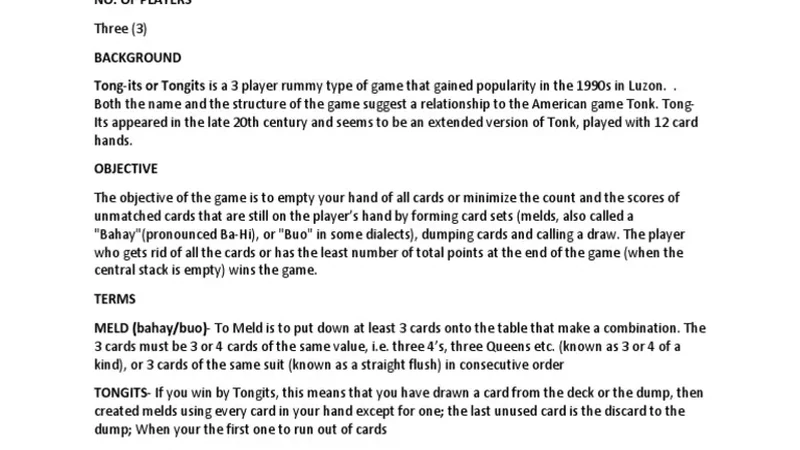 How to Play Tongits